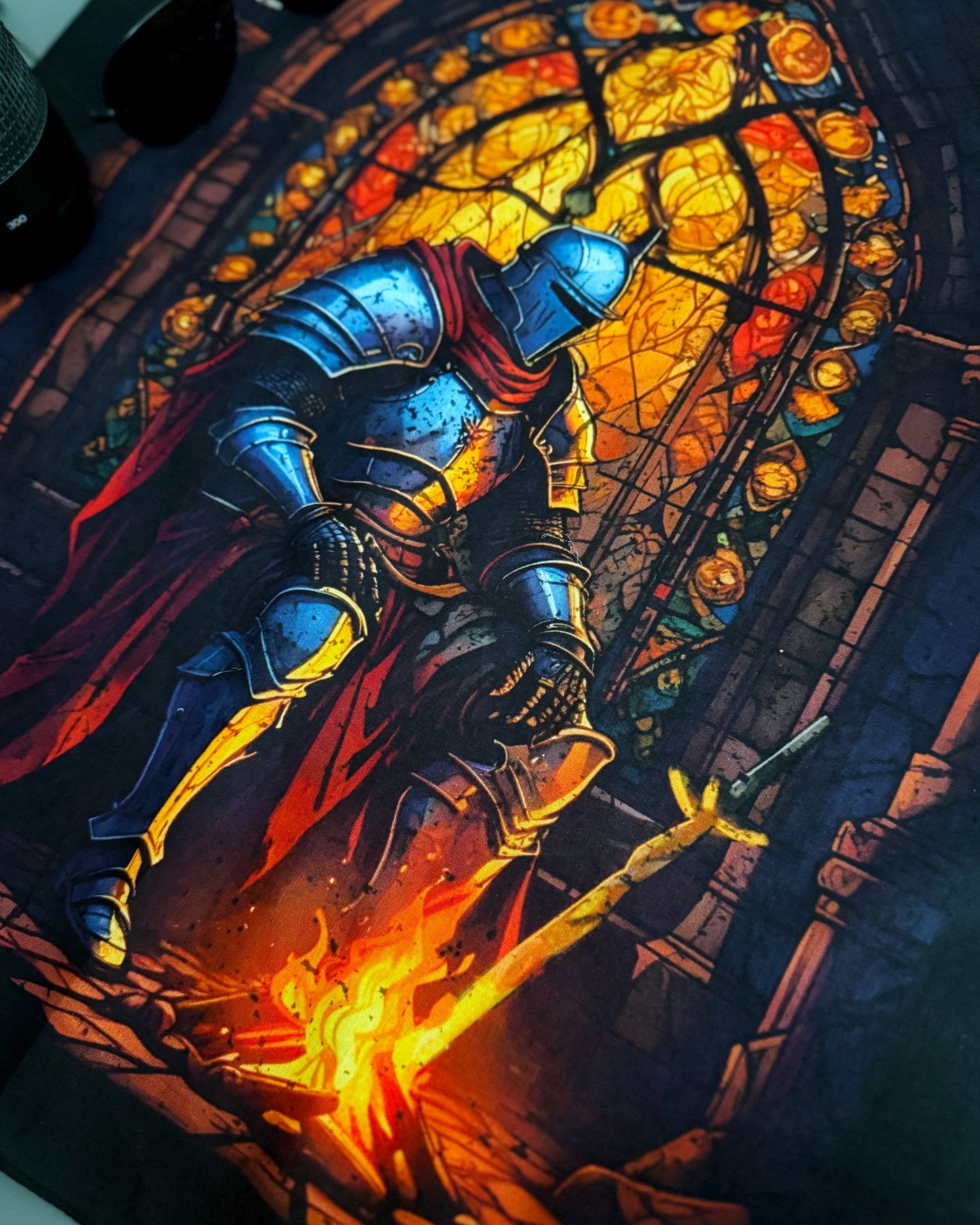 STAINED GLASS BONFIRE HANKDANA (22" x 22")