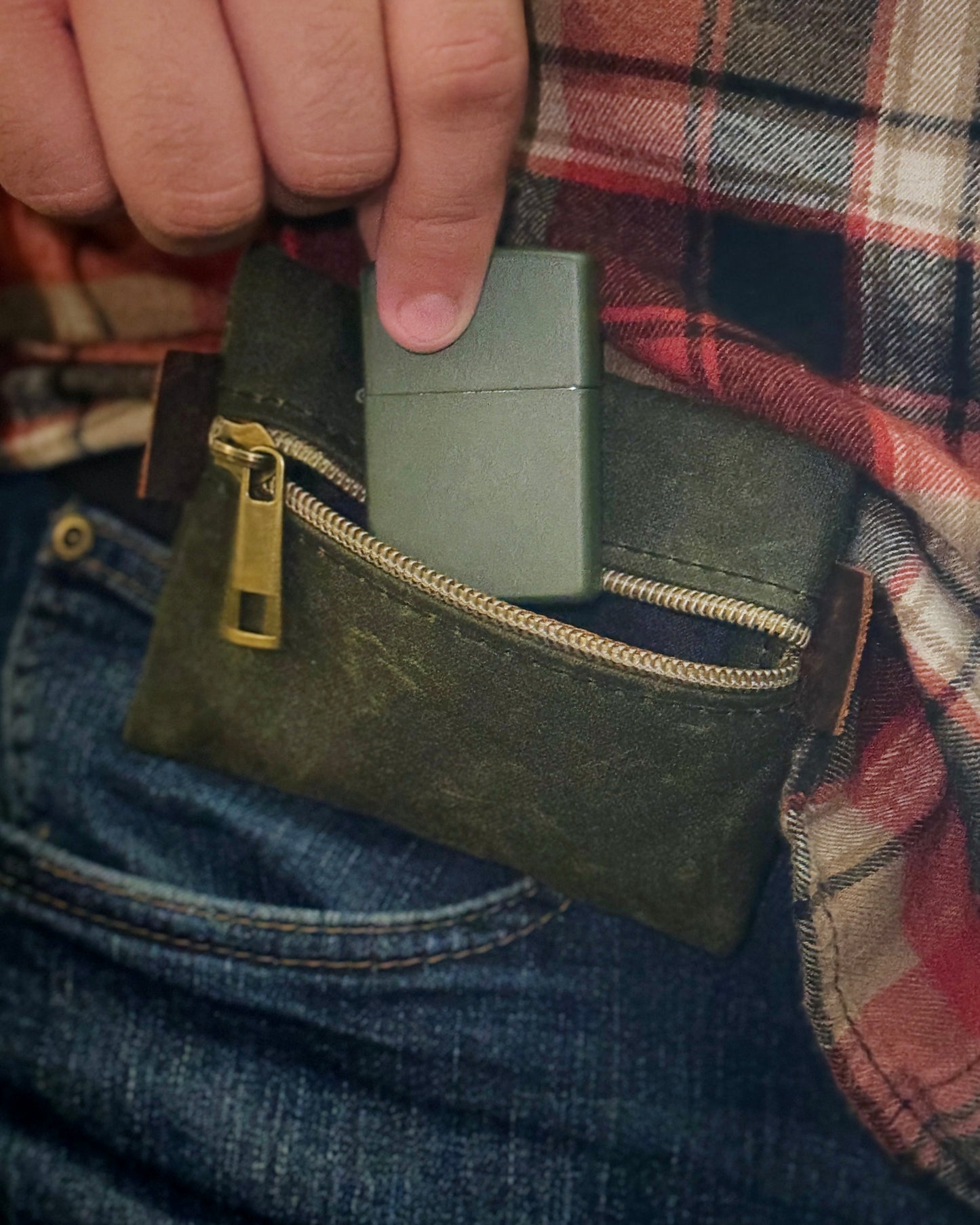 SCOUT MINI ALPINE POUCH (OLIVE WAXED CANVAS)