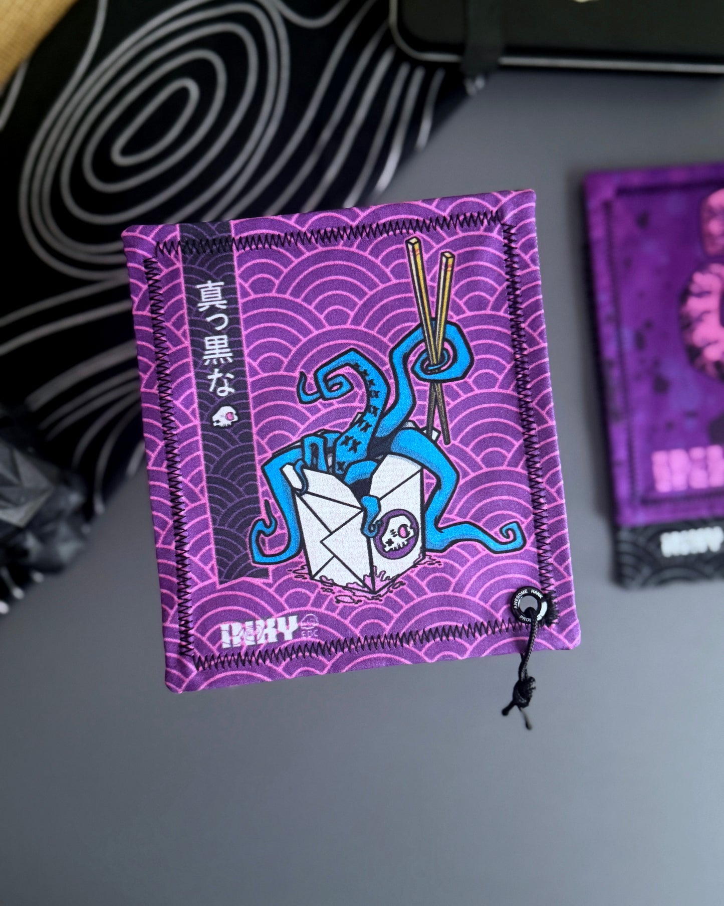 INKY TAKEOUT PURPLE HANDKERCHIEF