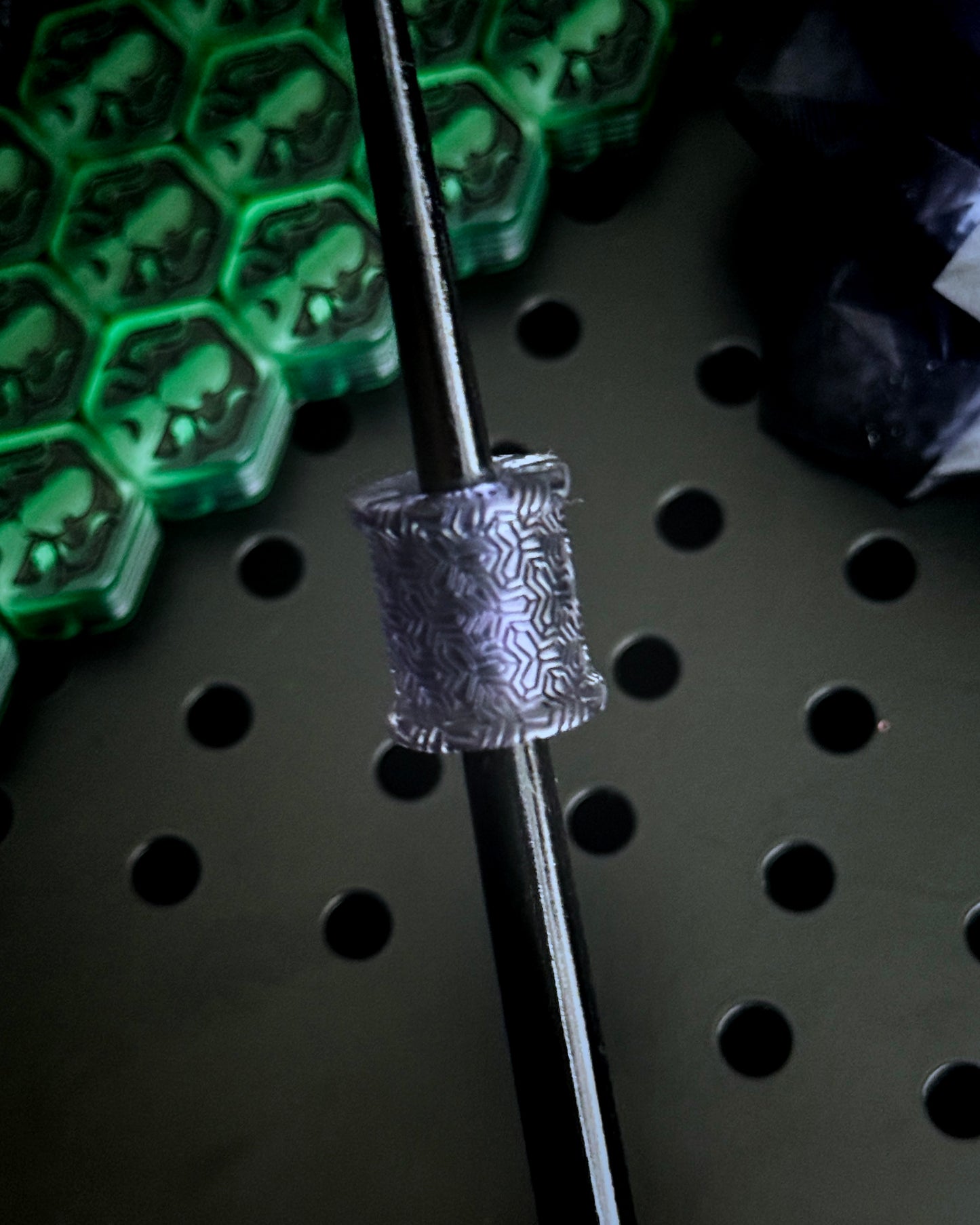 SMOKEY TRIAD BARREL BEAD