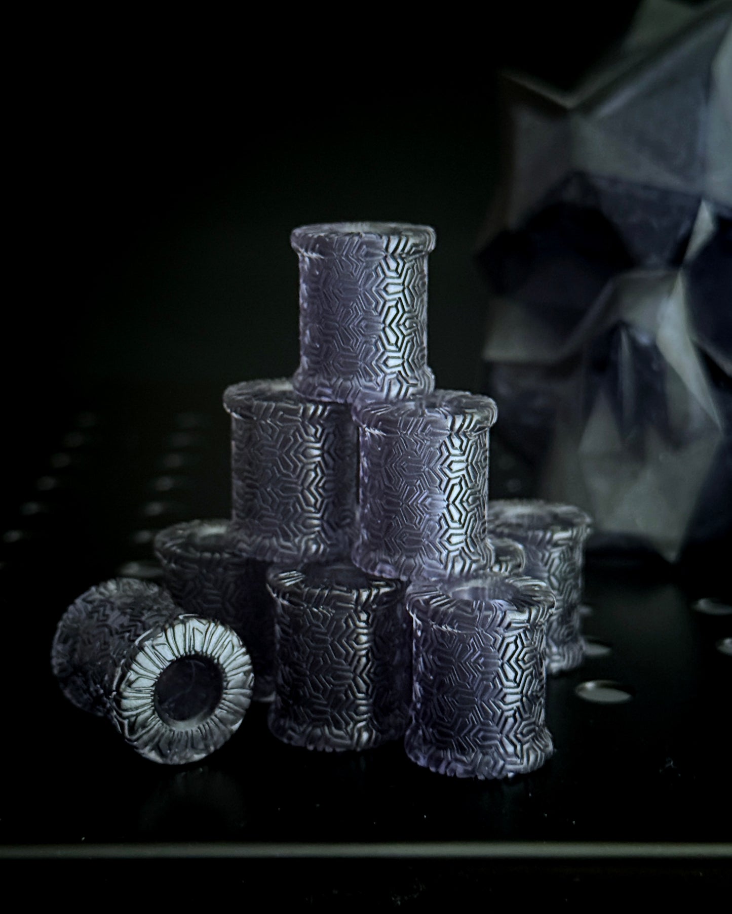 SMOKEY TRIAD BARREL BEAD