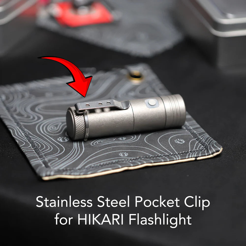 DAPPER DESIGN HIKARI POCKET FLASHLIGHT W/ CLIP (STONEWASHED TITANIUM)