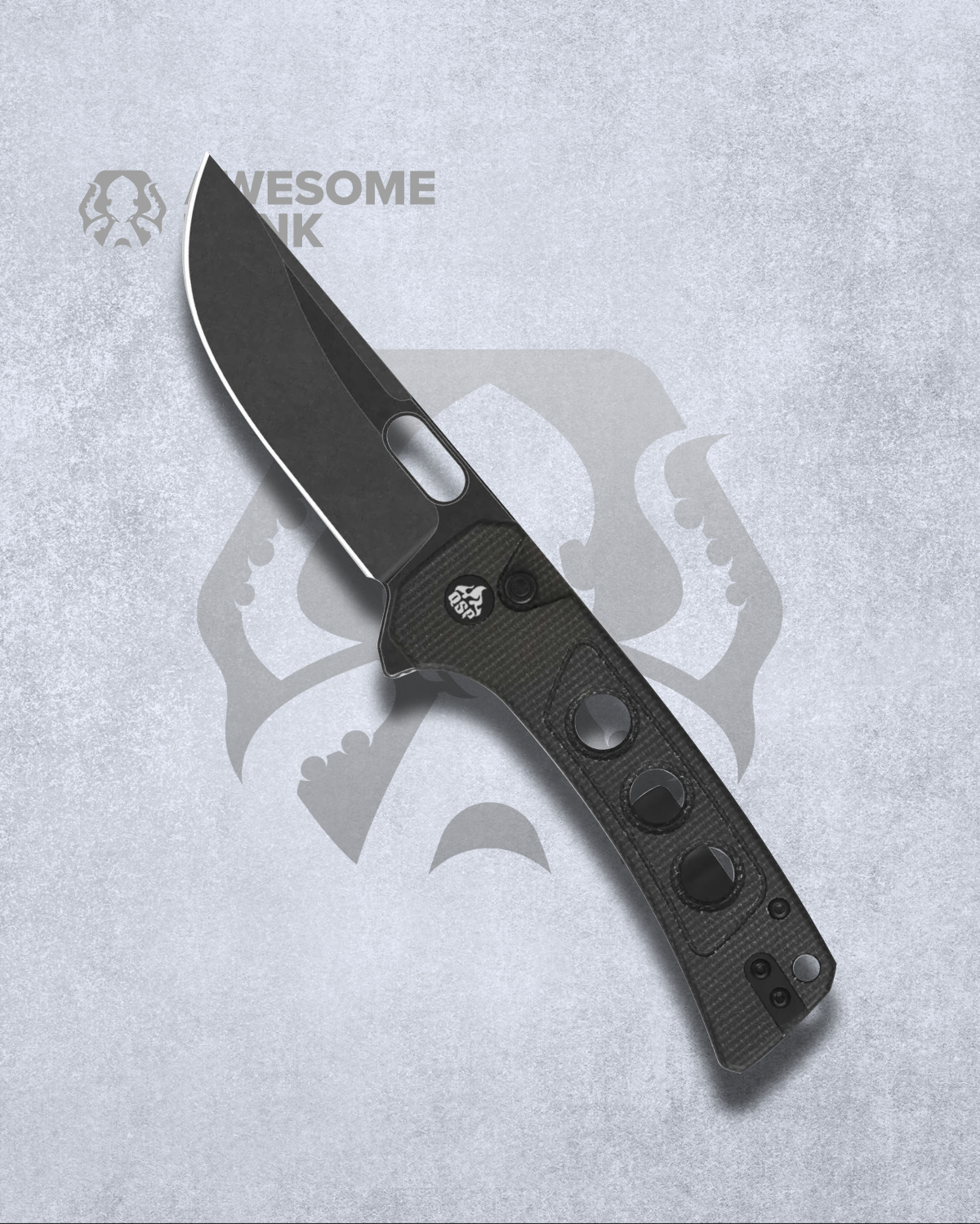QSP UNICORN DARK BROWN MICARTA 14C28N (3.25" BLACK STONEWASH)