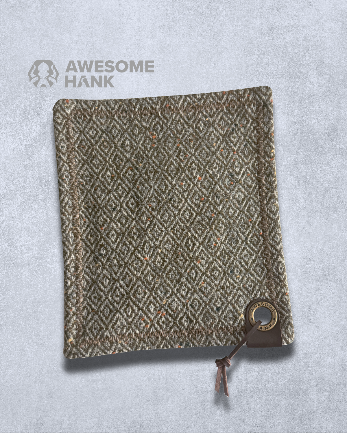 WOOL OLIVE DIAMOND PREMIUM HANDKERCHIEF