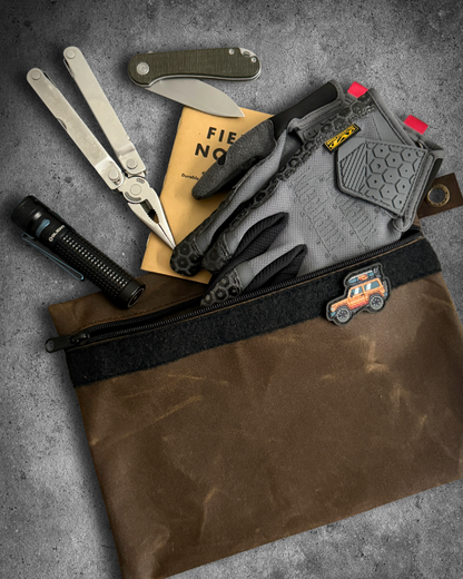 ALPINE WAXED CANVAS FLAT-LAY POUCH - LARGE (MULTIPLE COLORS)