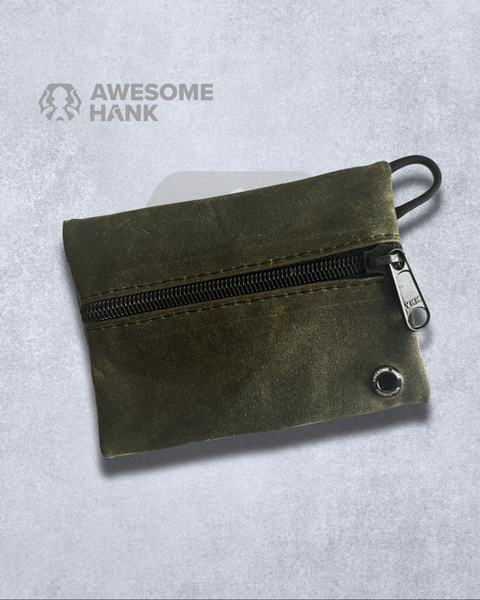 ALPINE MINI LIGHT POUCH (OLIVE WAXED CANVAS)