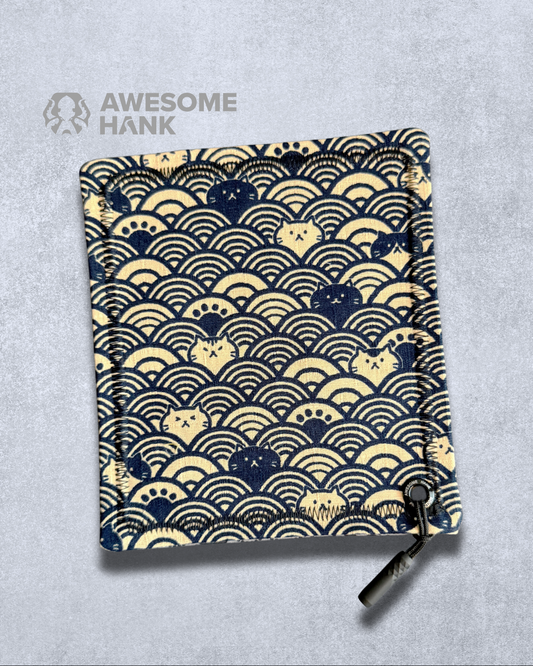 CAT WAVES NAVY HANDKERCHIEF (MINI) - EDC HANK