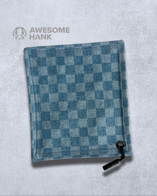 CHECKERED DENIM HANDKERCHIEF