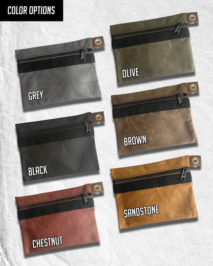 ALPINE WAXED CANVAS FLAT-LAY POUCH - MEDIUM (MULTIPLE COLORS)