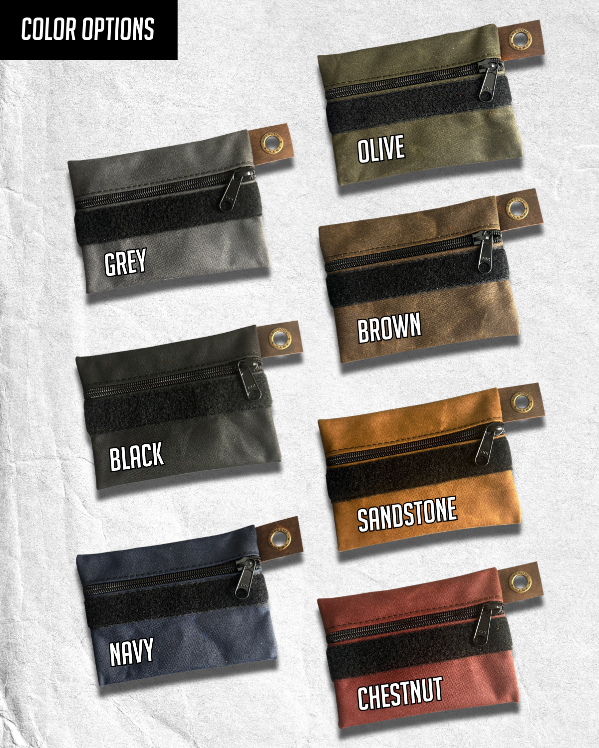 ALPINE WAXED CANVAS FLAT-LAY POUCH - SMALL (MULTIPLE COLORS)