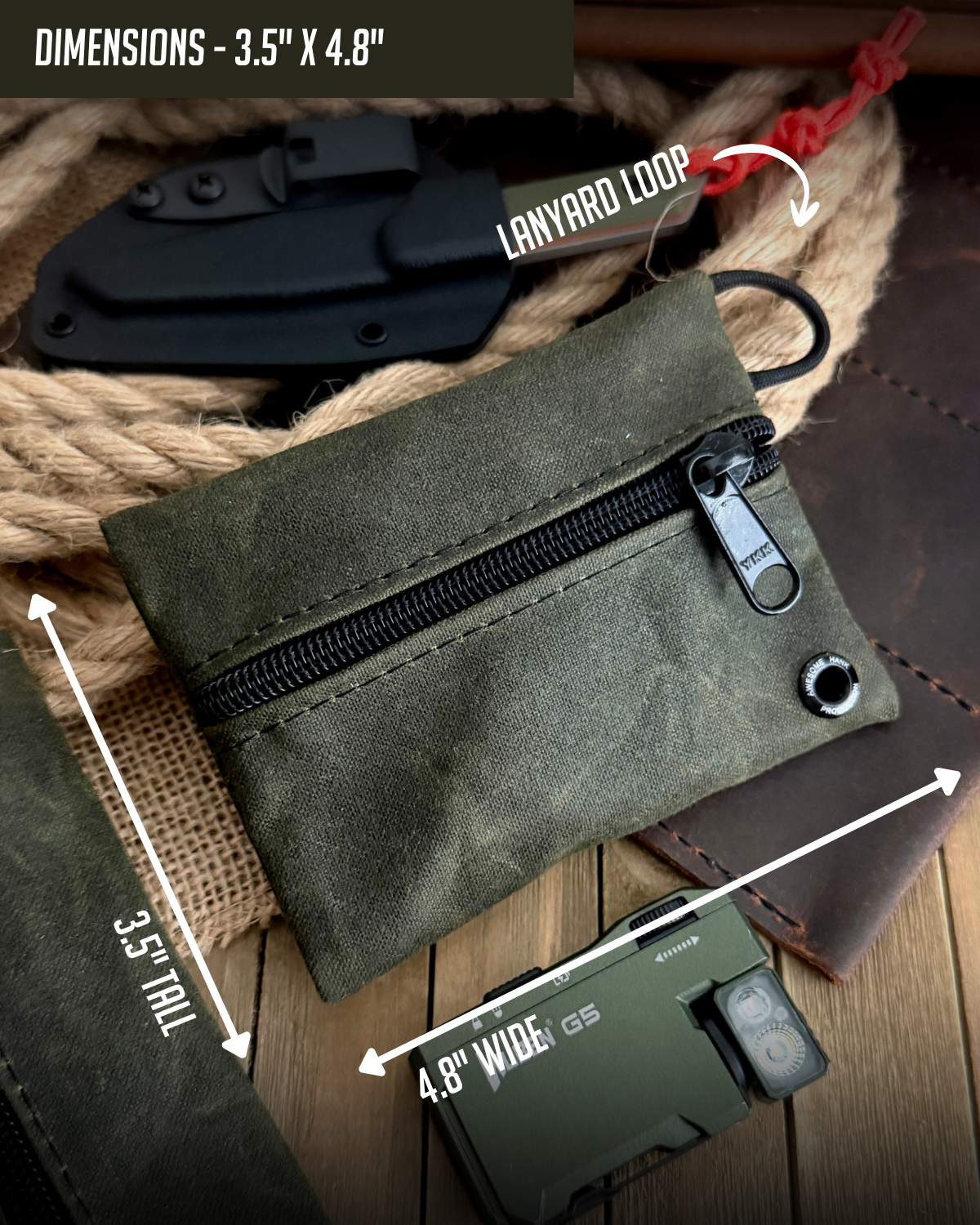 ALPINE MINI LIGHT POUCH (BROWN WAXED CANVAS)