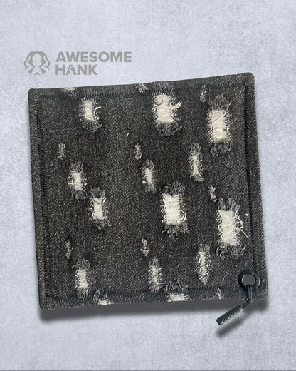 DISTRESSED BLACK DENIM HANDKERCHIEF (XL)