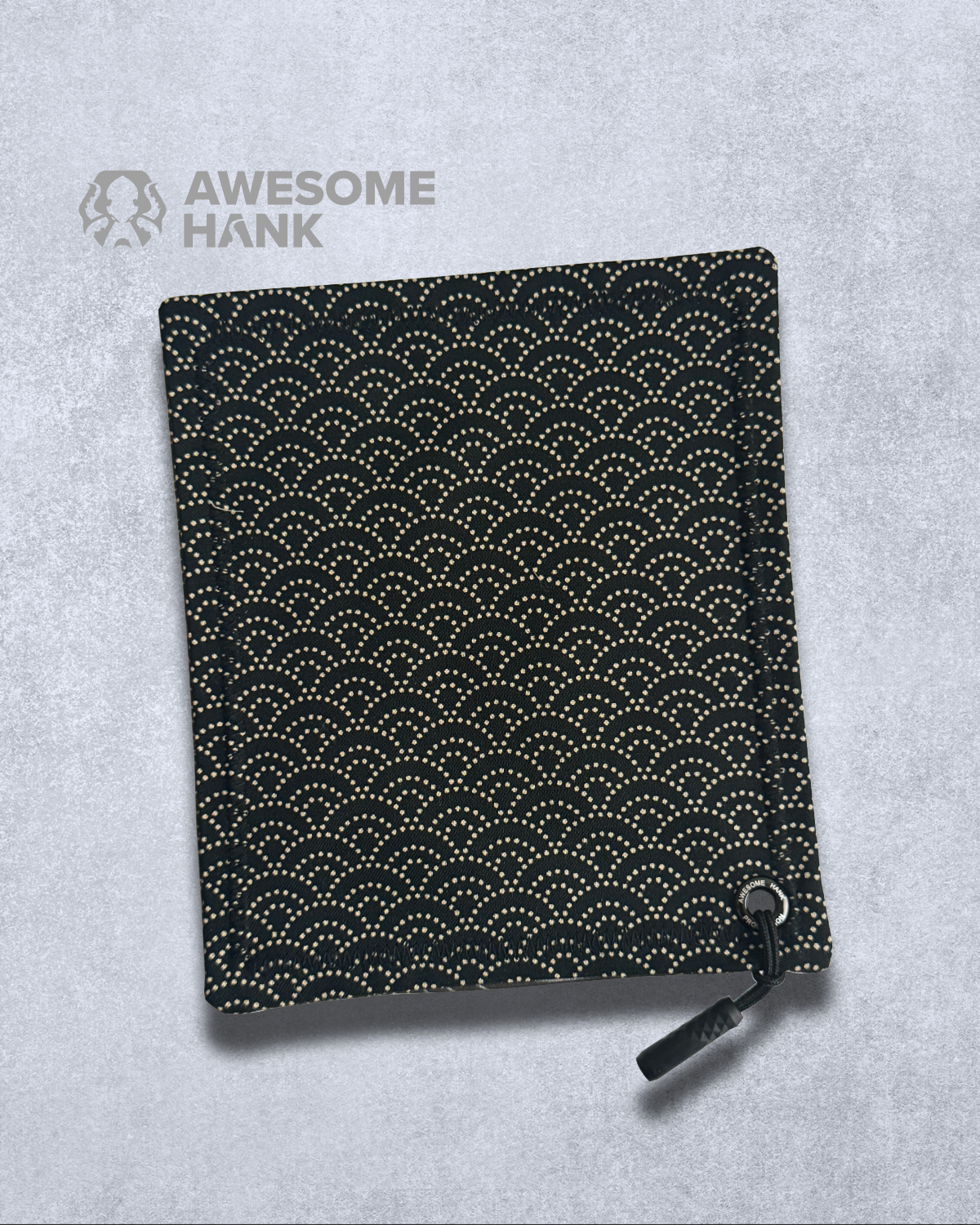 DOTTED SEIGAIHA HANDKERCHIEF (BLACK)