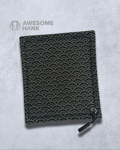 DOTTED SEIGAIHA HANDKERCHIEF (BLACK)