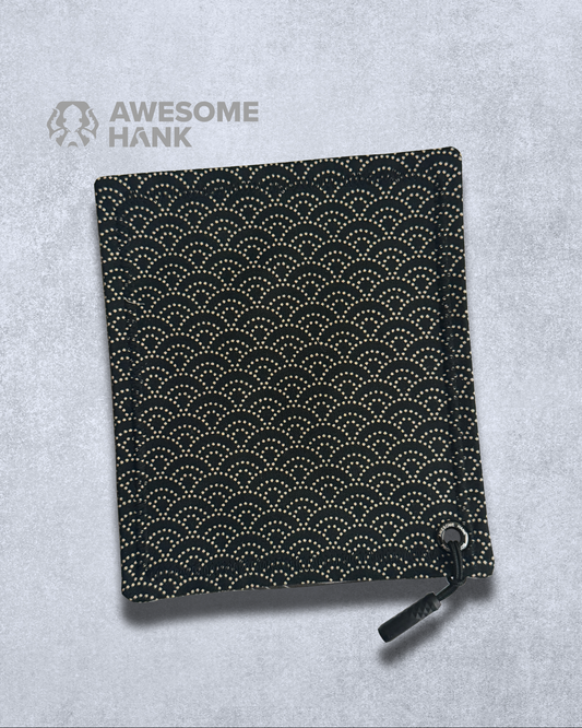 DOTTED SEIGAIHA HANDKERCHIEF (BLACK)