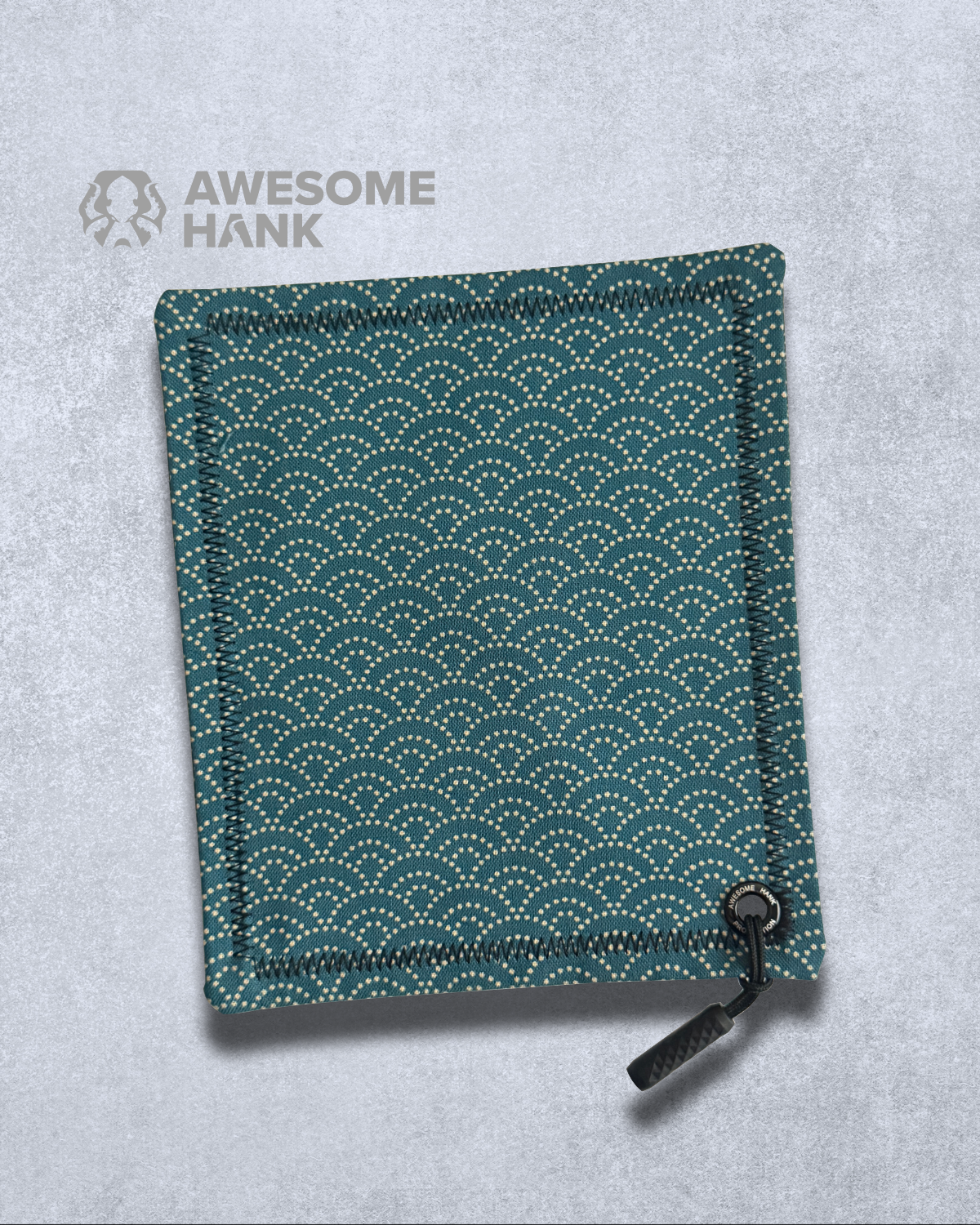 DOTTED SEIGAIHA HANDKERCHIEF (TEAL)