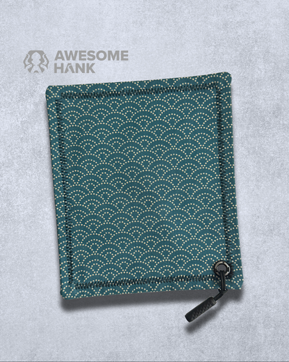 DOTTED SEIGAIHA HANDKERCHIEF (TEAL)