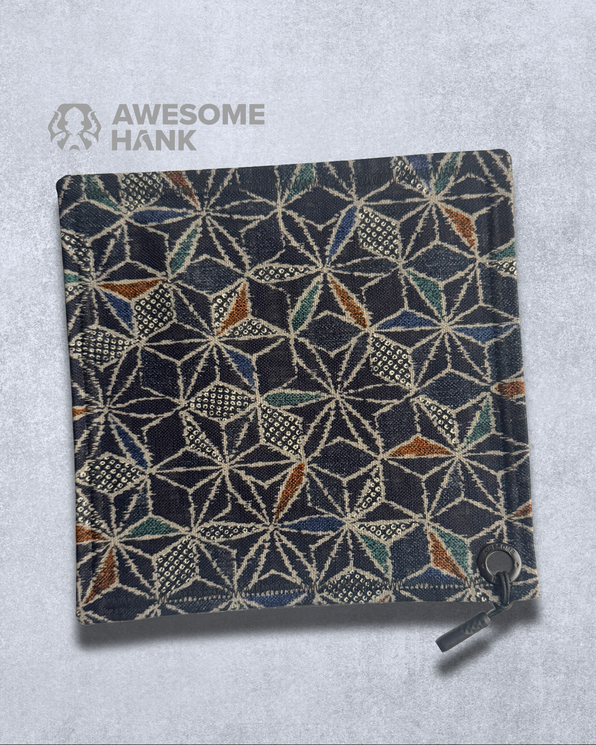 ECRU ASANOHA NAVY HANDKERCHIEF (HUSKY)