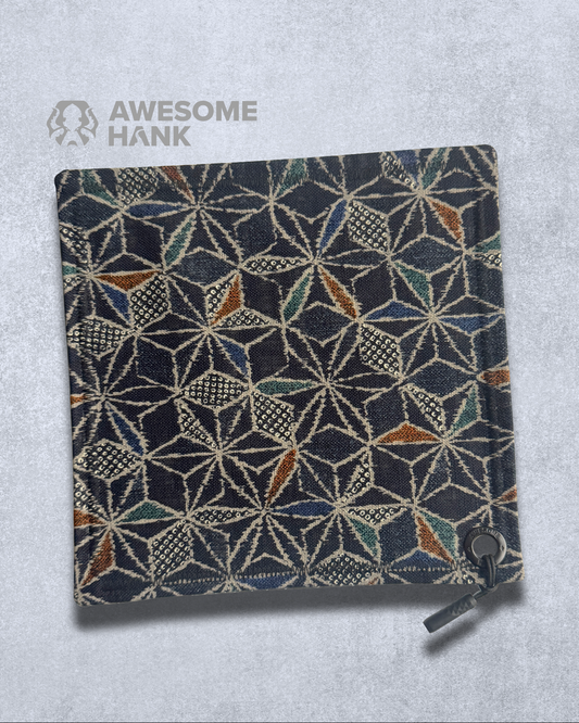 ECRU ASANOHA NAVY HANDKERCHIEF (HUSKY)