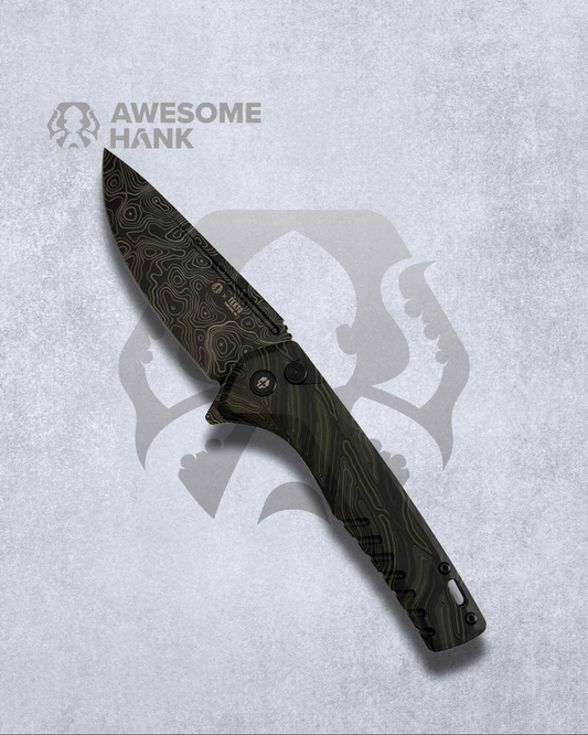 TEKTO F3 CHARLIE TOPO VARIANT EXCLUSIVE DAMASCUS G10 TITANIUM COATED D2 (3.80" BLACK)