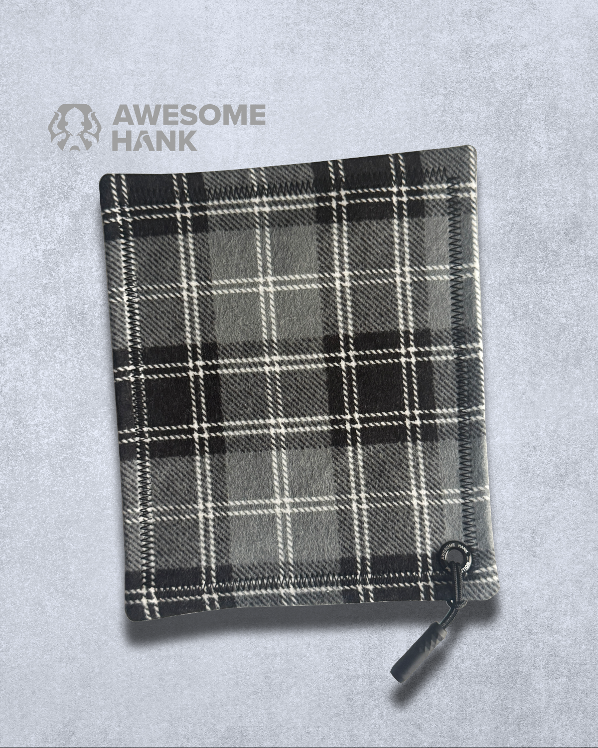 FLANNEL GRAYSCALE PLAID HANDKERCHIEF