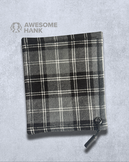 FLANNEL GRAYSCALE PLAID HANDKERCHIEF