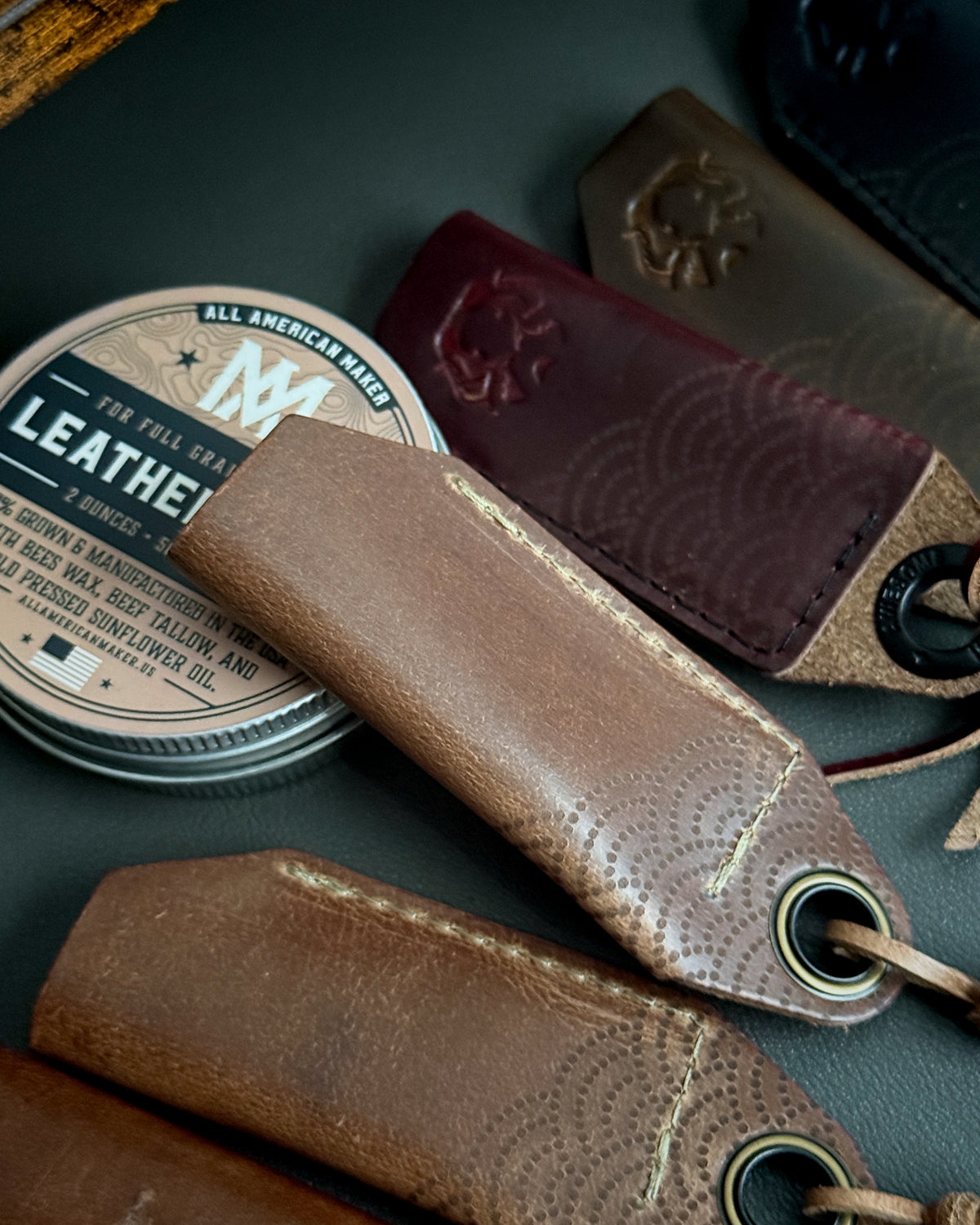 THE BOOT LIGHTER JACKET - HORWEEN LEATHER SEIGAIHA MOTIF (MULTIPLE COLORS)