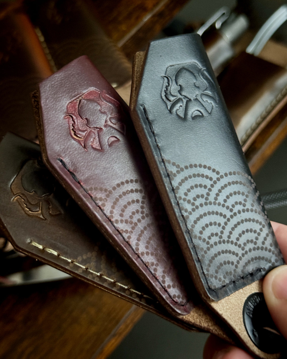 THE BOOT LIGHTER JACKET - HORWEEN LEATHER SEIGAIHA MOTIF (MULTIPLE COLORS)