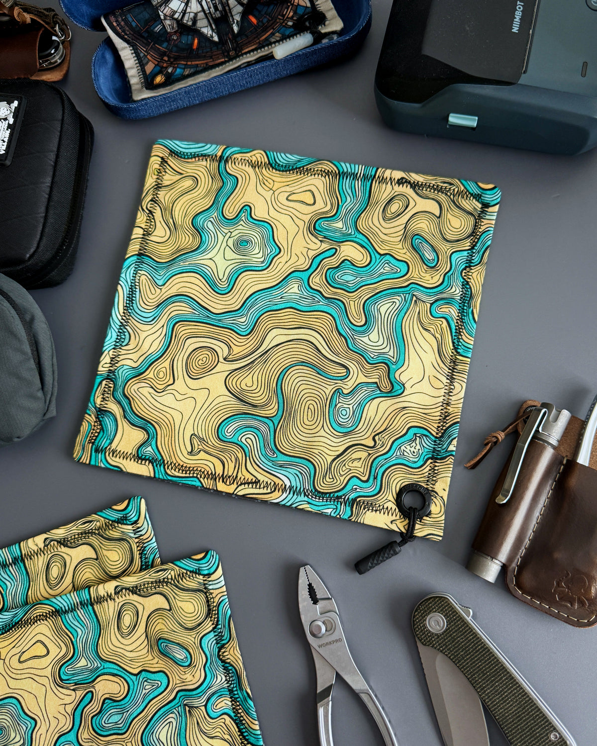 TURQUOISE TERRAIN HANDKERCHIEF (XL) - EDC HANK