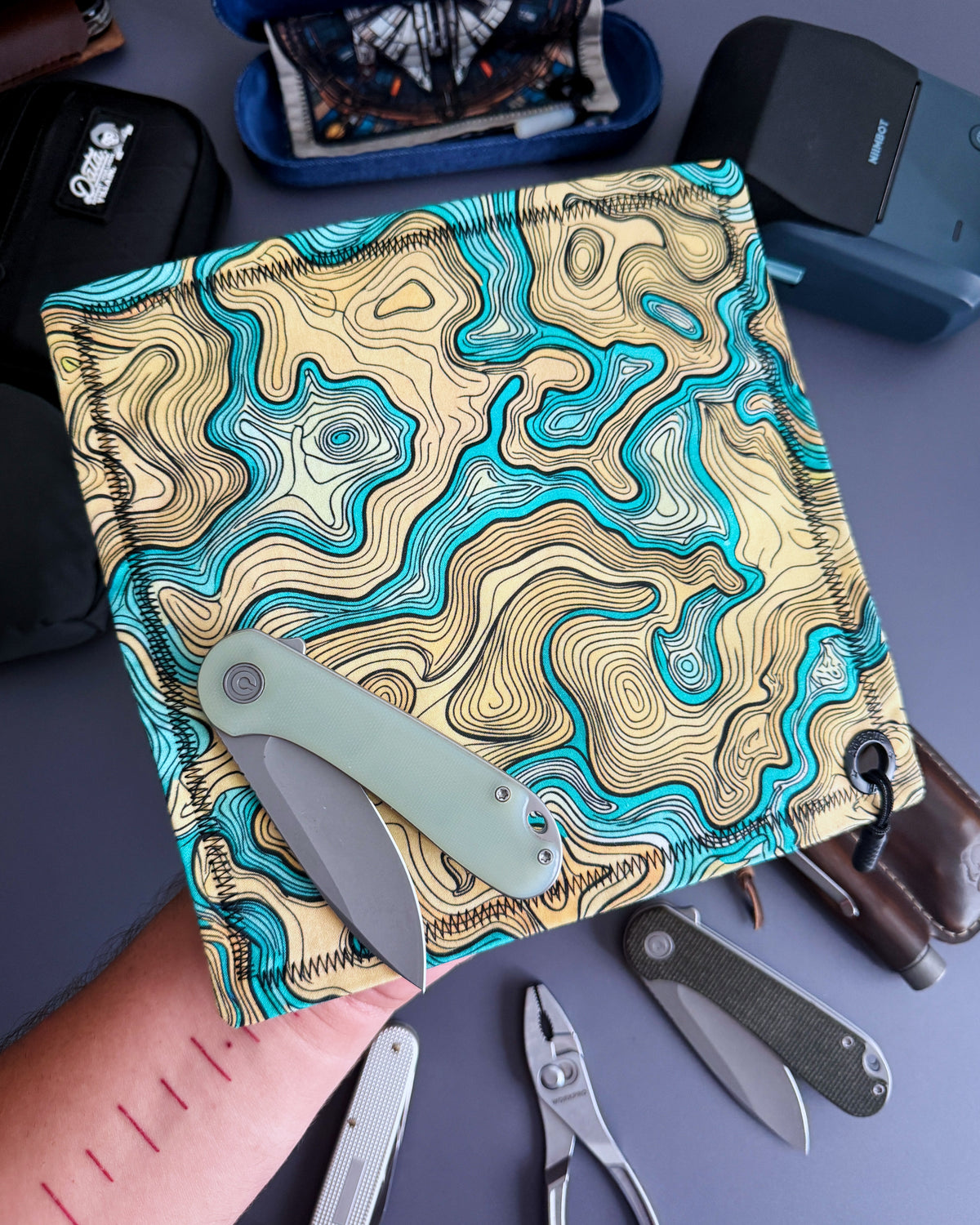 TURQUOISE TERRAIN HANDKERCHIEF (XL) - EDC HANK