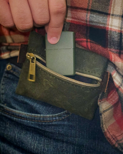 SCOUT MINI ALPINE POUCH (OLIVE WAXED CANVAS)