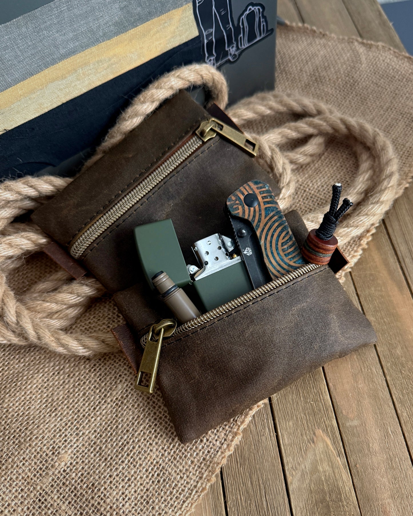 ALPINE MINI SCOUT POUCH (BROWN WAXED CANVAS)