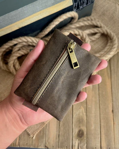 ALPINE MINI SCOUT POUCH (BROWN WAXED CANVAS)