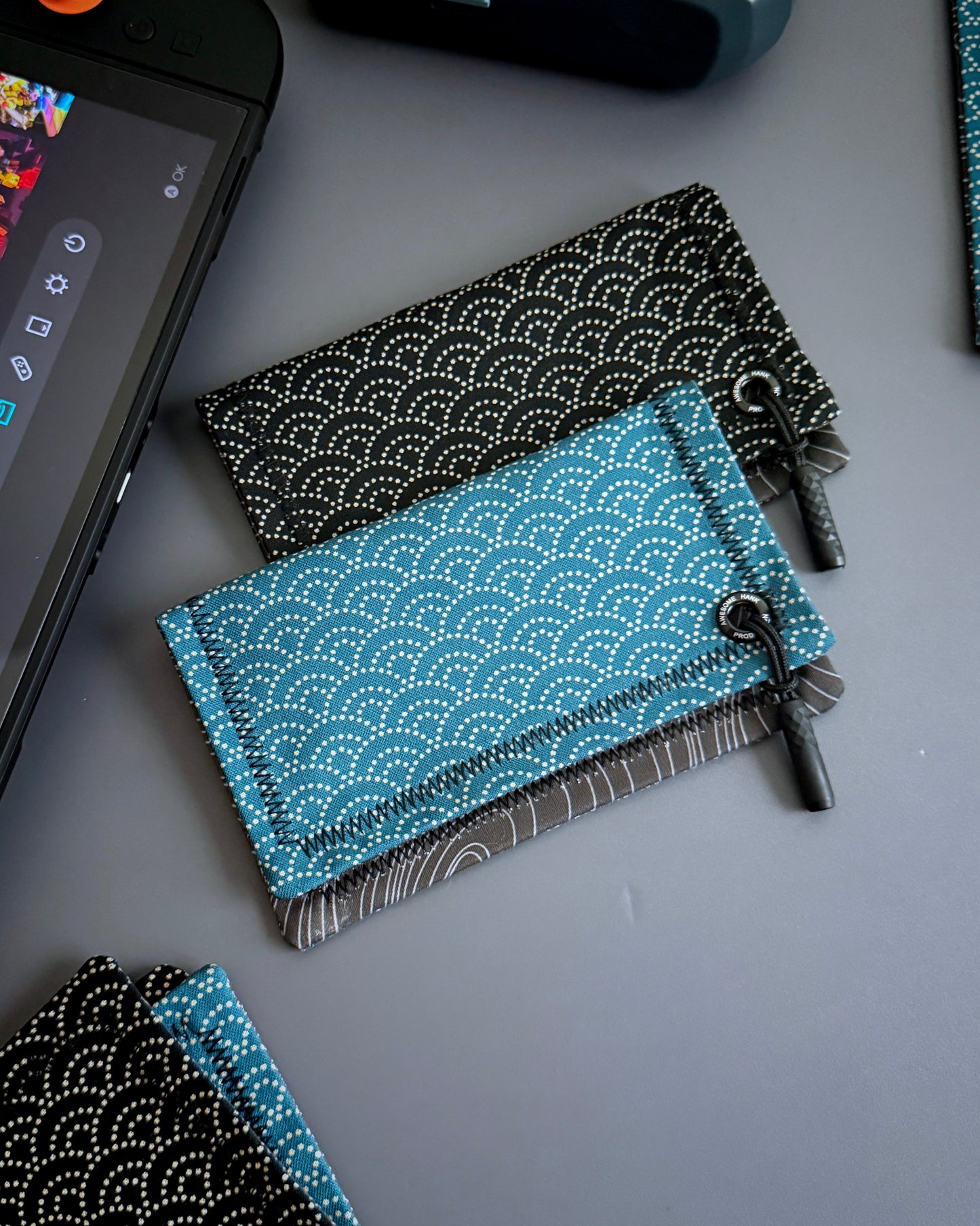 DOTTED SEIGAIHA HANDKERCHIEF (TEAL)
