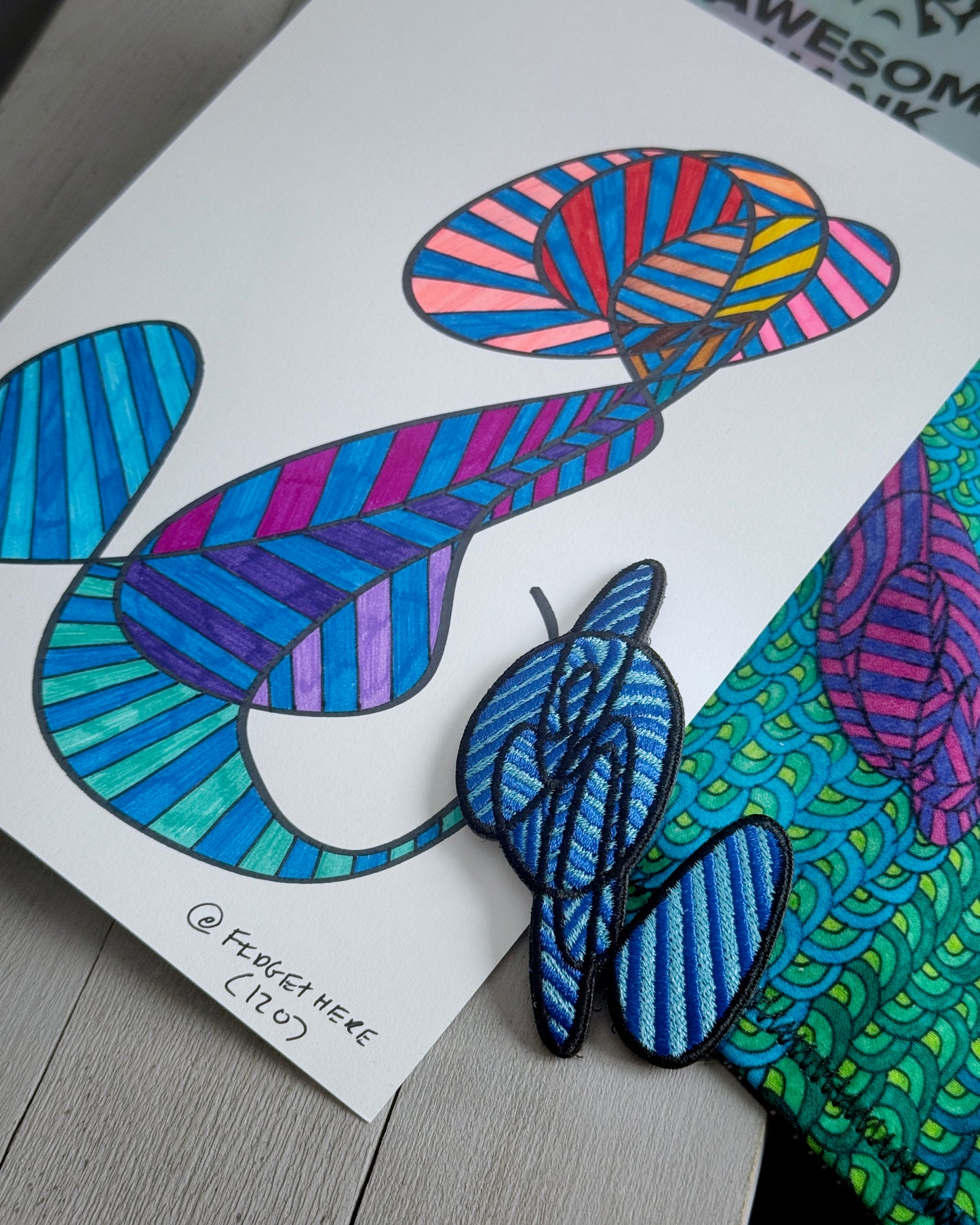 ABSTRACT HANDKERCHIEF + PATCH + ARTWORK BUNDLE