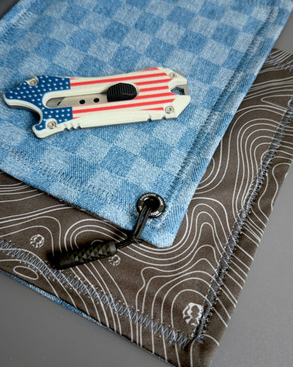 CHECKERED DENIM HANDKERCHIEF