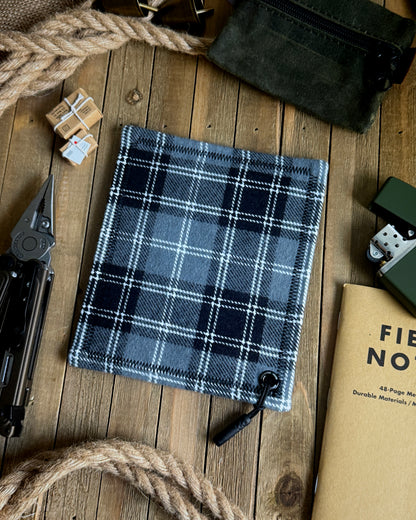 FLANNEL GRAYSCALE PLAID HANDKERCHIEF