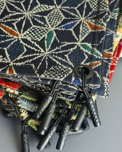 ECRU ASANOHA NAVY HANDKERCHIEF (HUSKY)