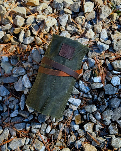 SIERRA KNIFE & TOOL ROLL (OLIVE WAXED CANVAS)