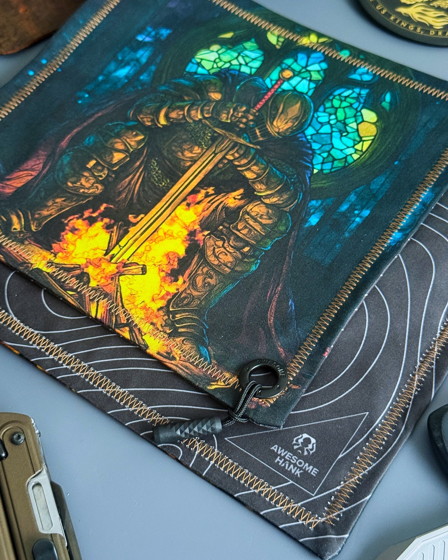 STAINED GLASS KNIGHT HANDKERCHIEF (XL) - EDC HANK