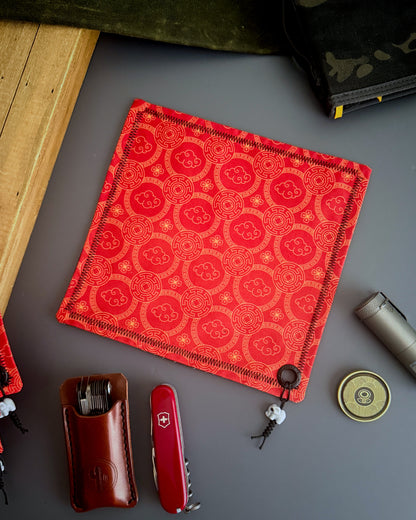 RED FORTUNE ELEPHANT HANDKERCHIEF (XL) - EDC HANK