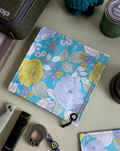 FLORAL TURQUOISE HANDKERCHIEF (HUSKY) - EDC HANK