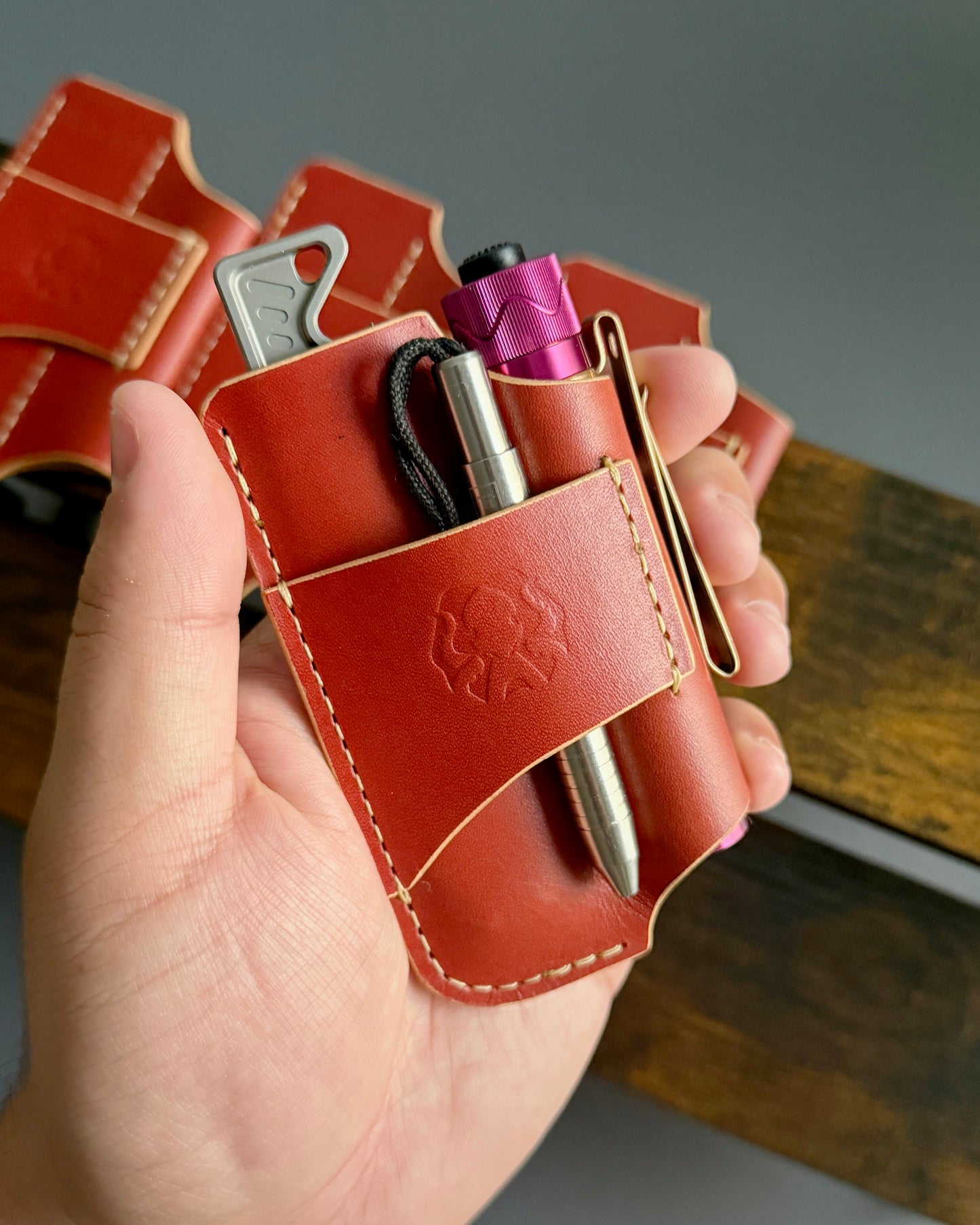 FENRIR POCKET LEATHER ORGANIZER (RED)