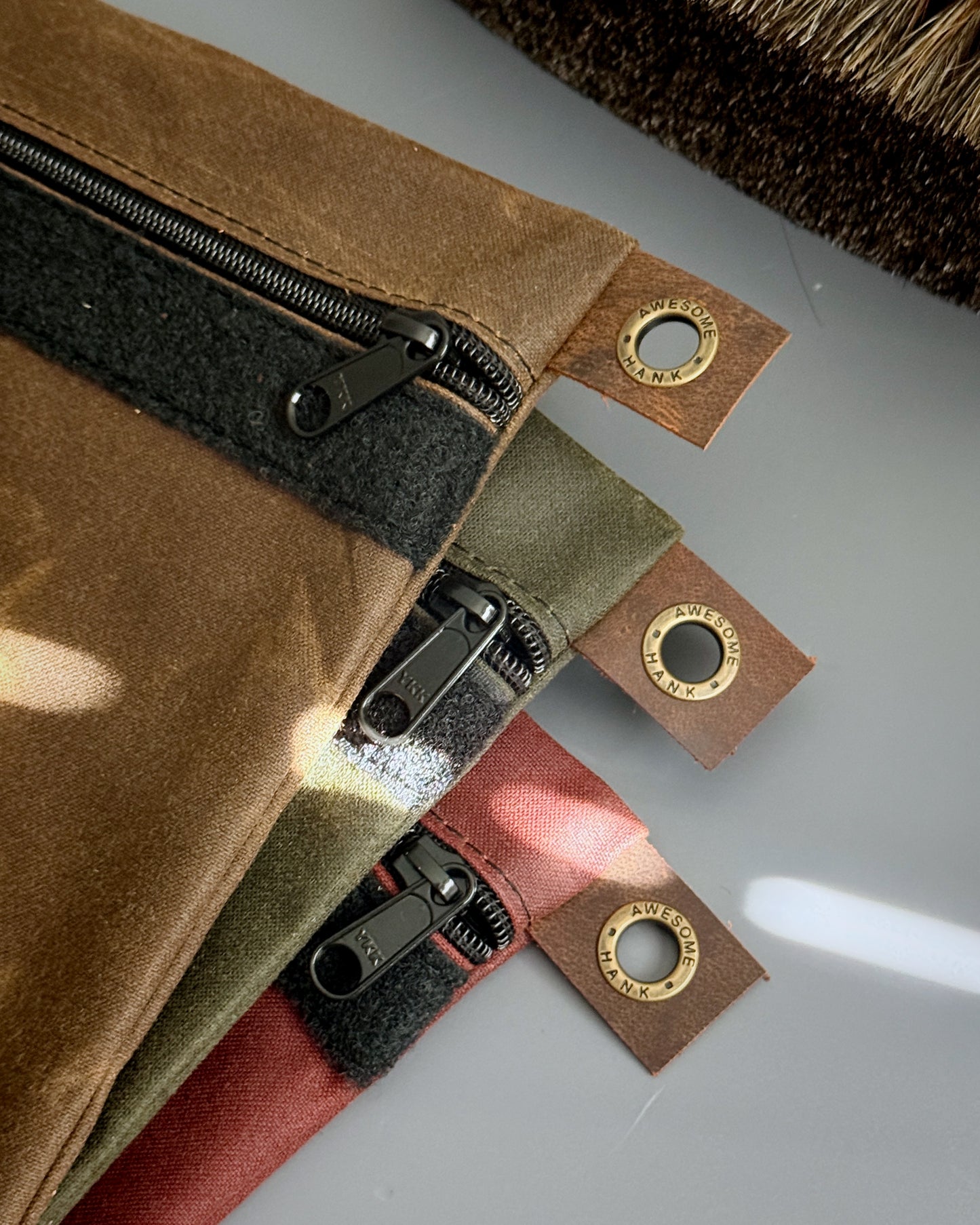 ALPINE WAXED CANVAS FLAT-LAY POUCH - LARGE (MULTIPLE COLORS)
