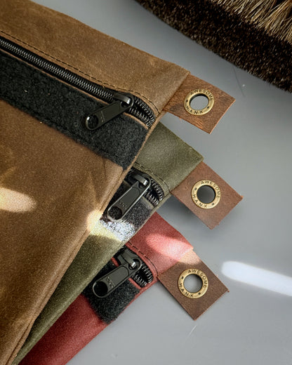 ALPINE WAXED CANVAS FLAT-LAY POUCH - LARGE (MULTIPLE COLORS)