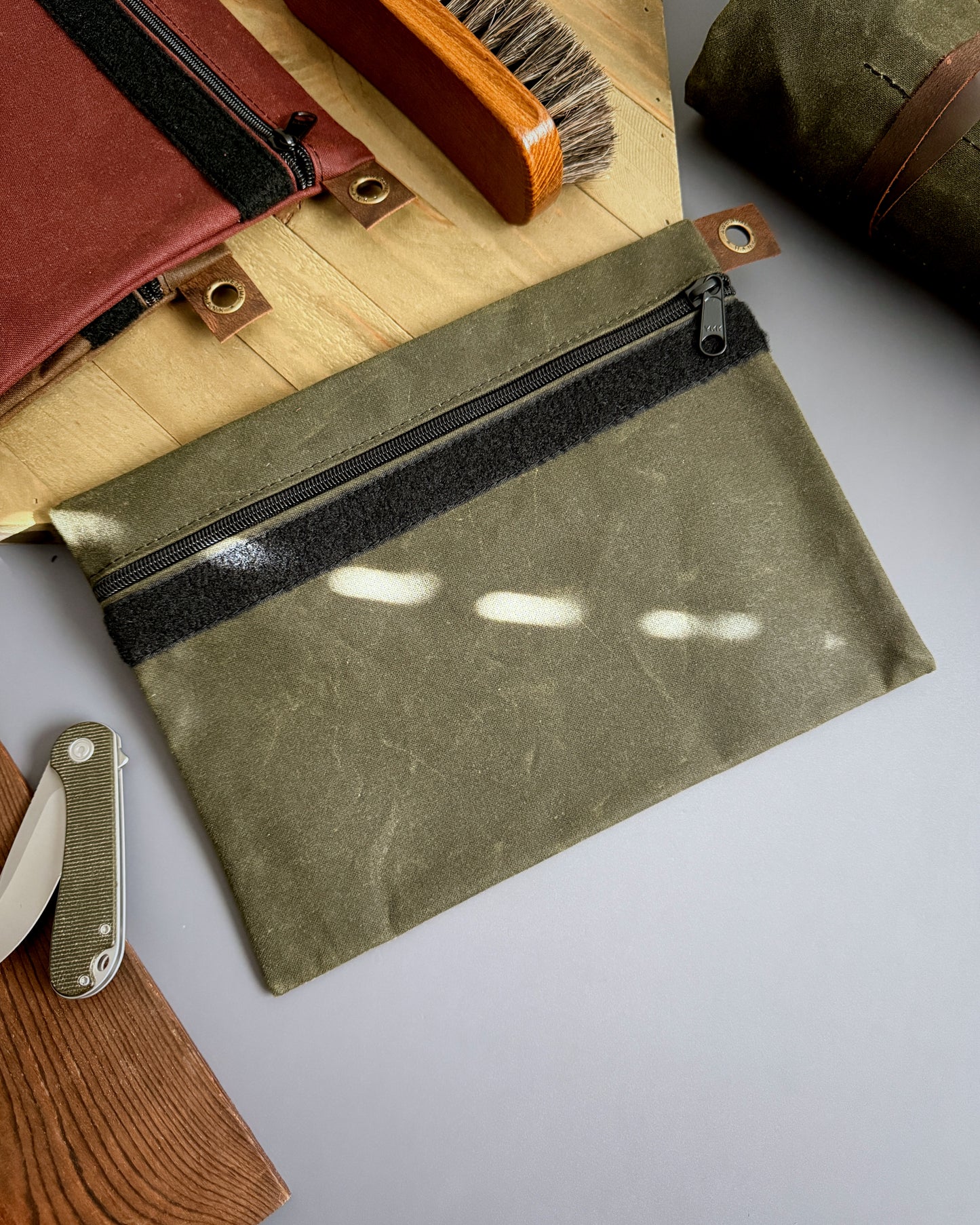 ALPINE WAXED CANVAS FLAT-LAY POUCH - LARGE (MULTIPLE COLORS)