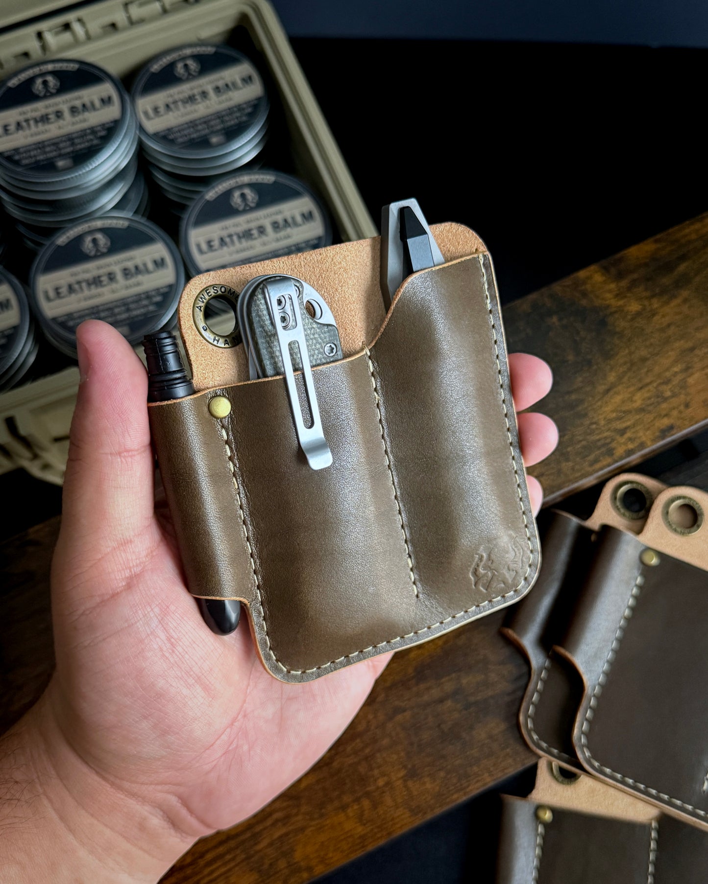 KRAKEN LEATHER CADDY (CACTUS)