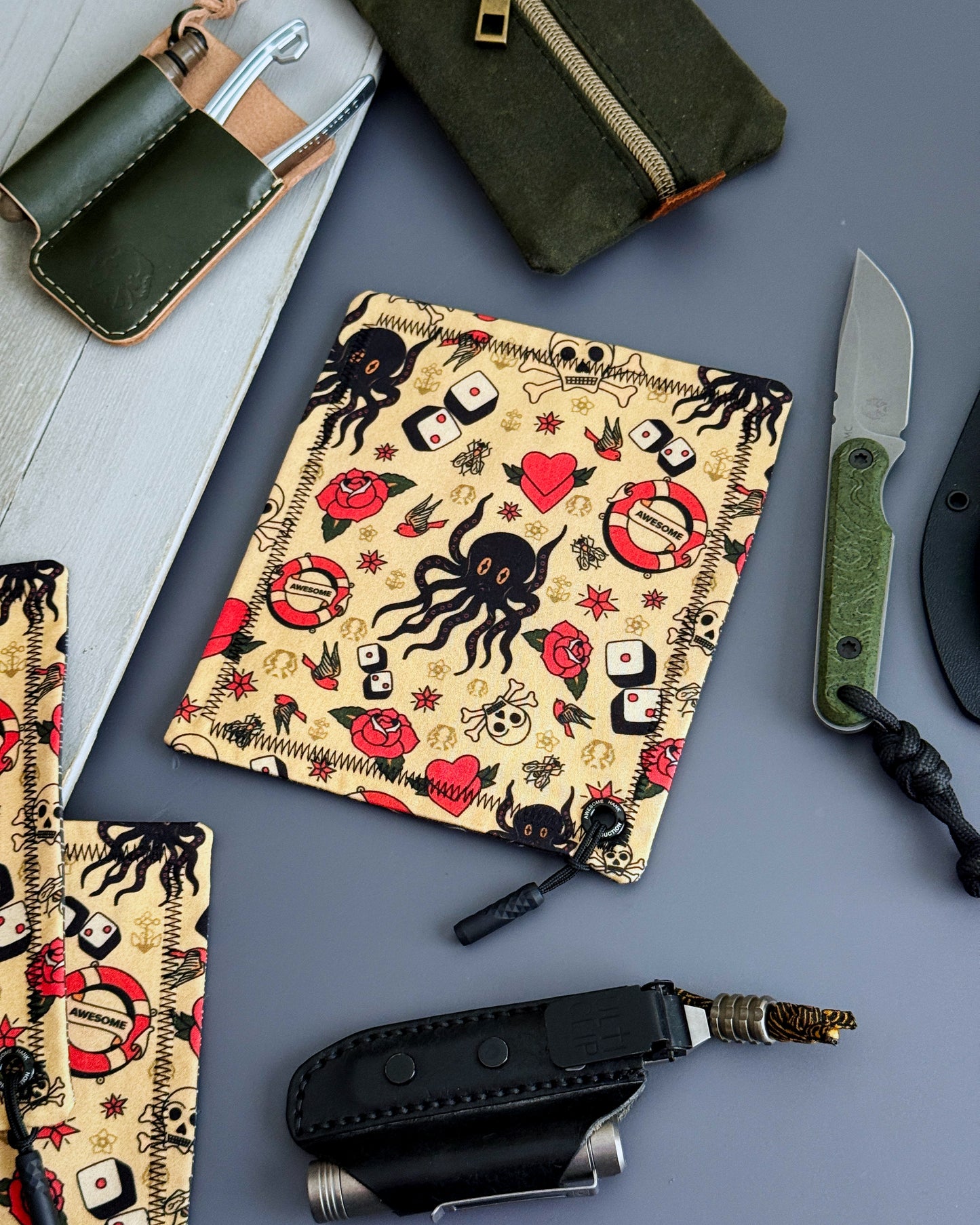 KRAKEN TATTOO HANDKERCHIEF (MINI) - EDC HANK