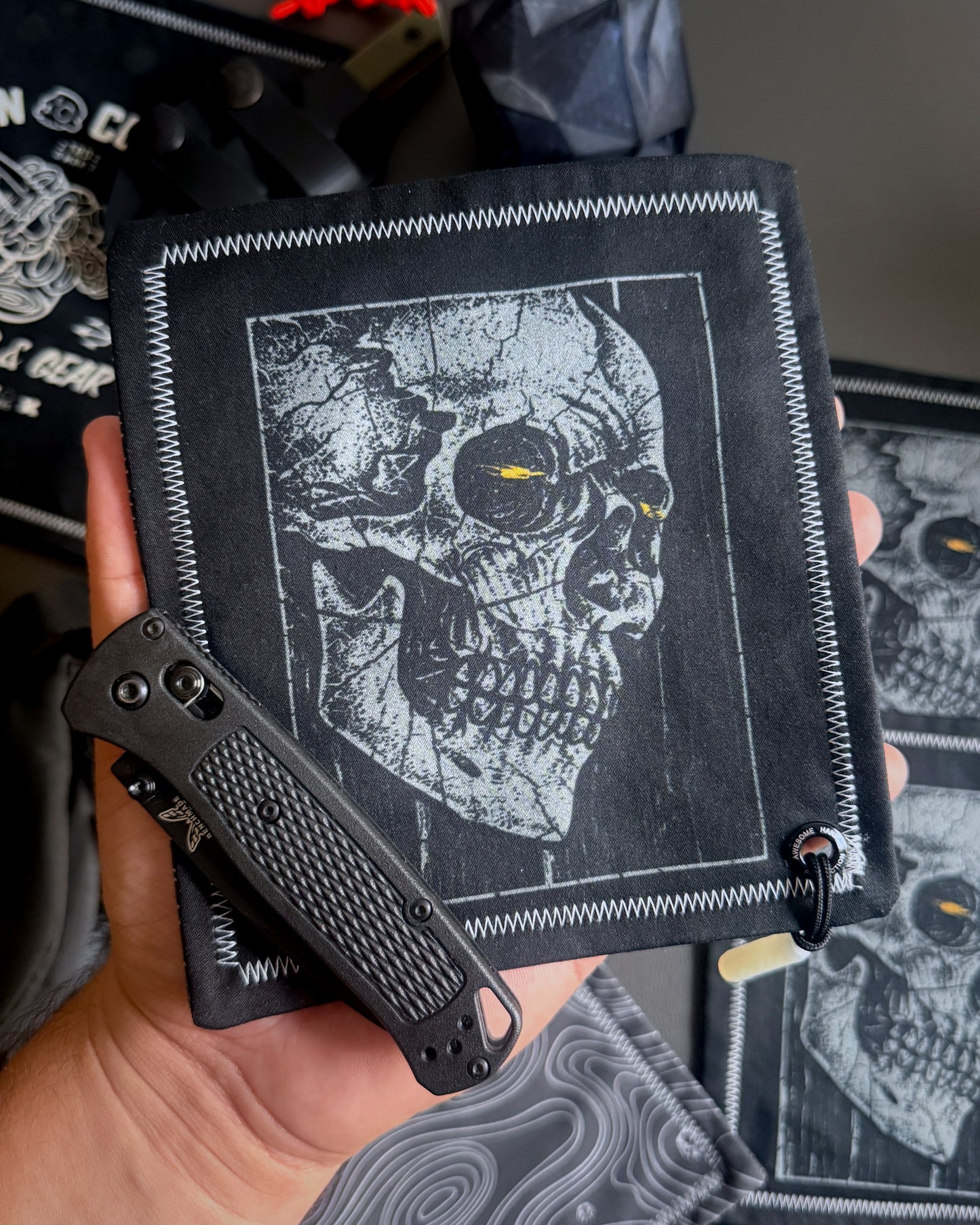 GRIM SKULL HANDKERCHIEF (MINI) - EDC HANK