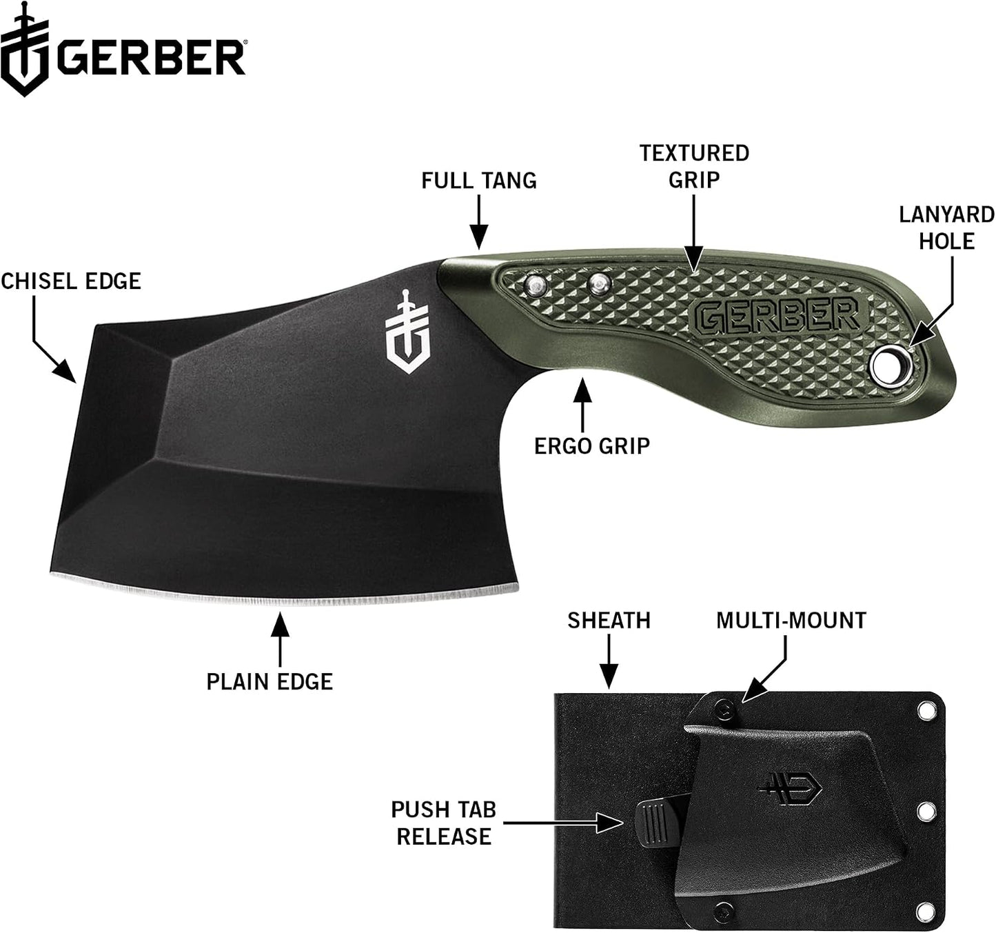 GERBER TRI-TIP CLEAVER GREEN
